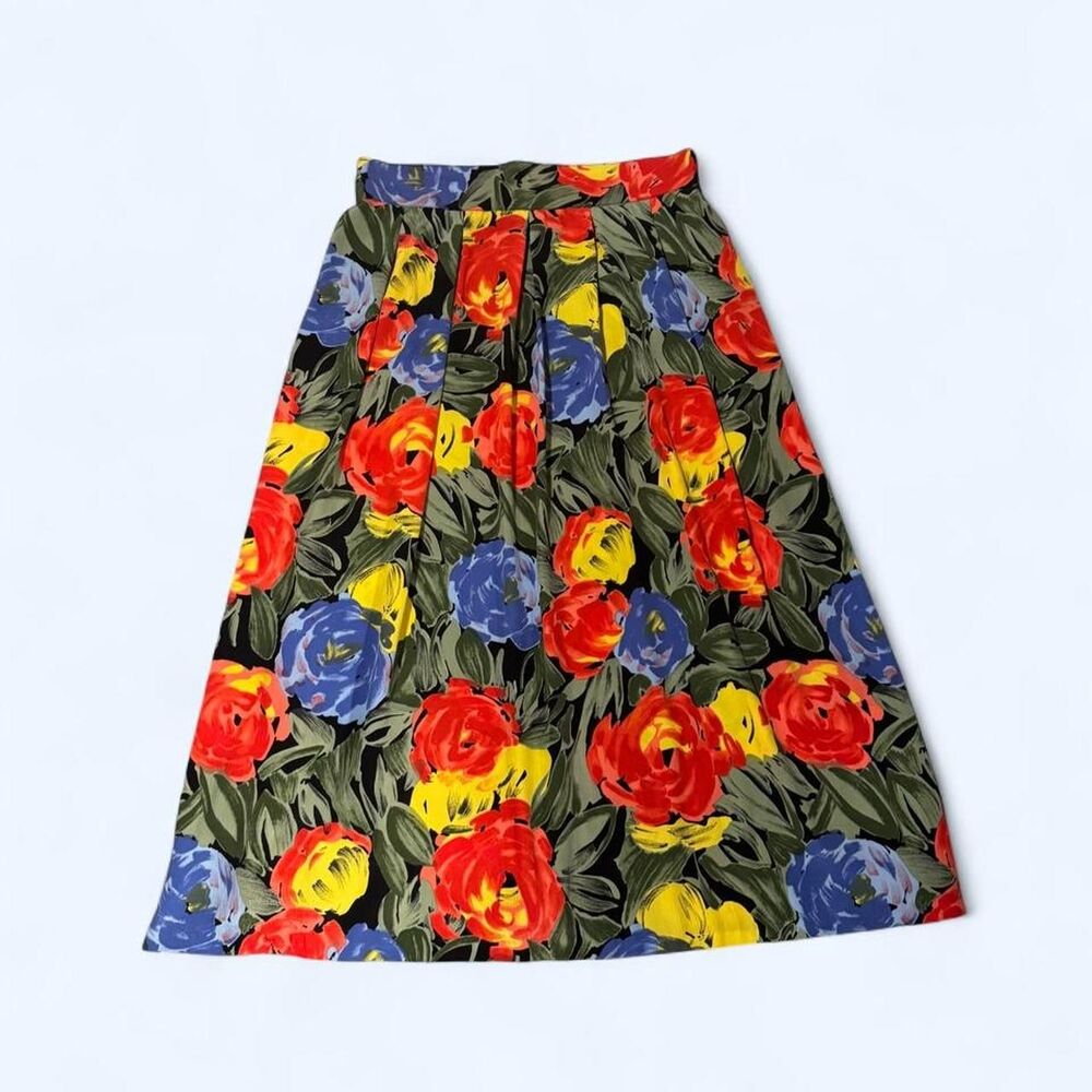 Vintage Jaclyn Smith Women's Floral Patterned Midi Skirt